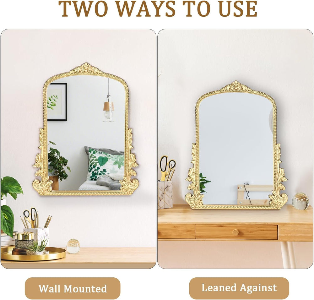 Vintage Small Arched Mirror, 17"x 12" Wall Mounted Tabletop Vanity ...