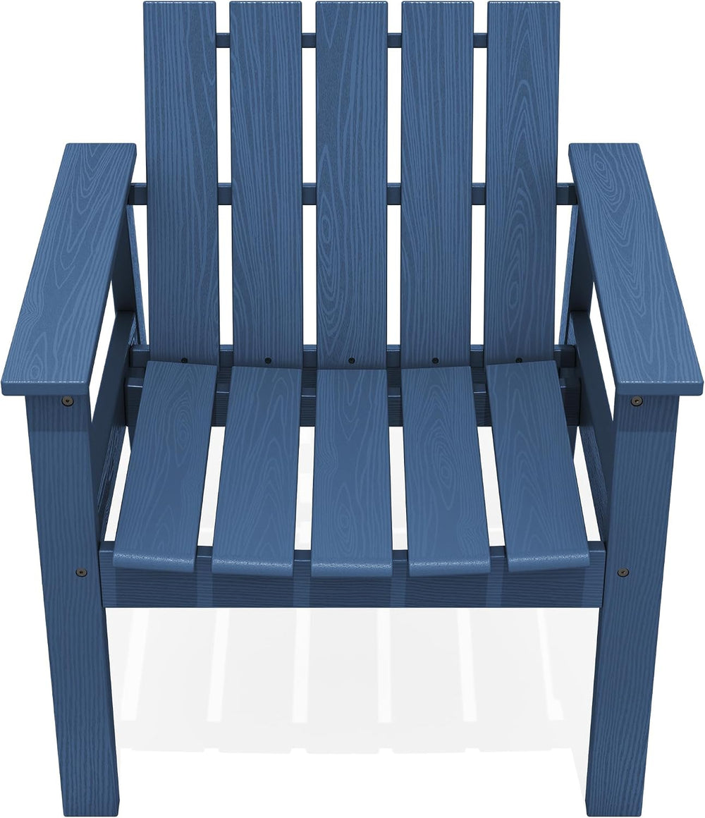 SERWALL Low Back Bistro Set-utdoor Adirondack Chairs and Side Table-Navy
