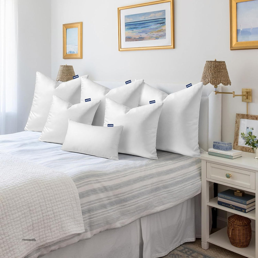 18x18 Pillow Inserts, Set of 2 Down Feather Throw Pillows for Couch