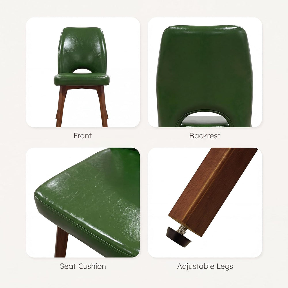 Dining Chairs Set of 4, Upholstered Kitchen Chairs, Dark Green