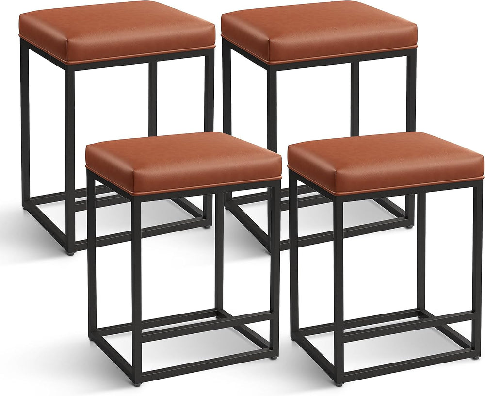 MAISON ARTS Counter Height Bar Stools Set of 4, Kitchen Backless Barstools