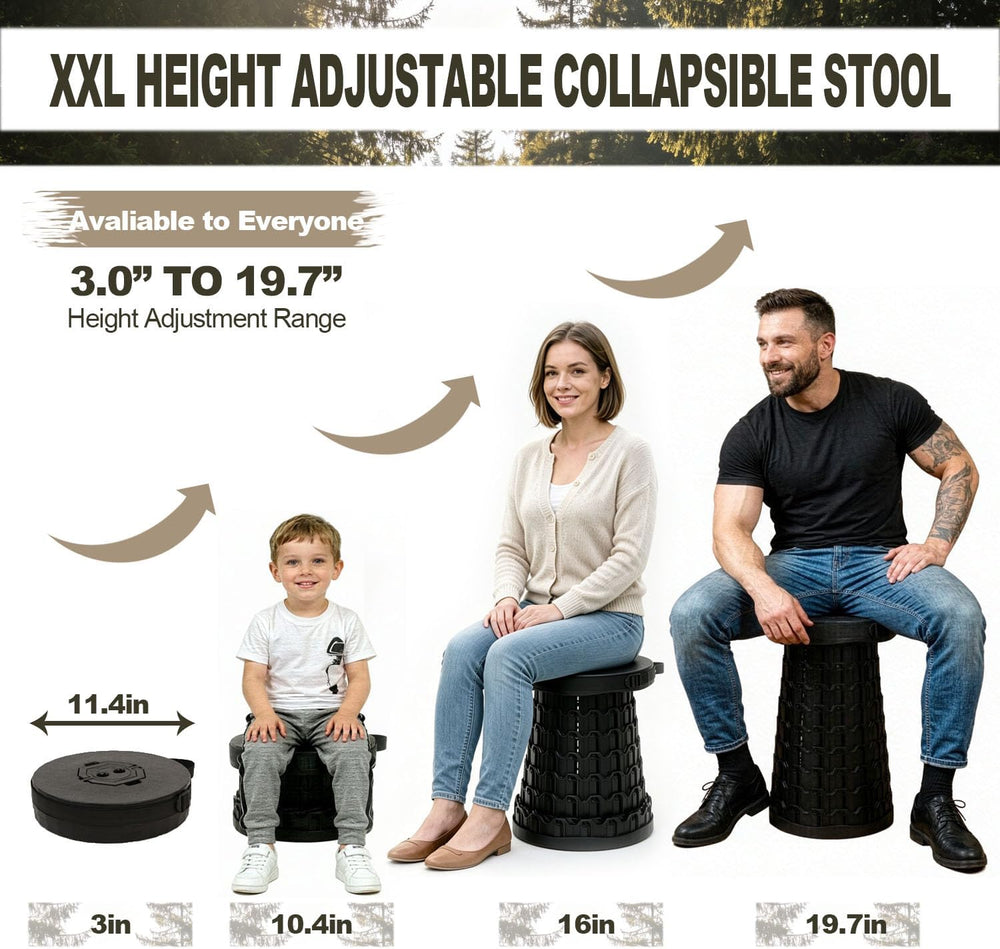 2026 XXL Collapsible Stool for Adults