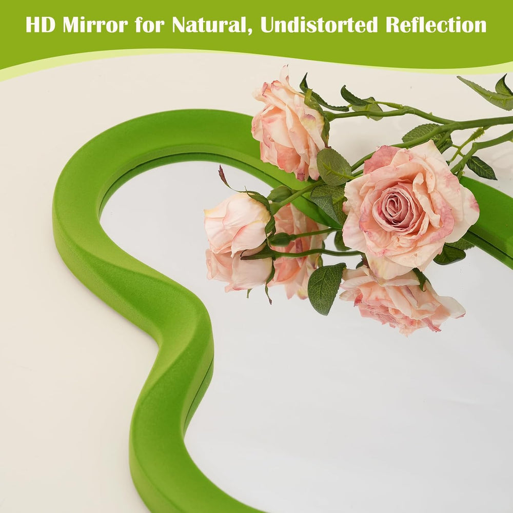 Green Wall Mirror Decor for Funky Home Decor 13.8x29.7,Lawn Green
