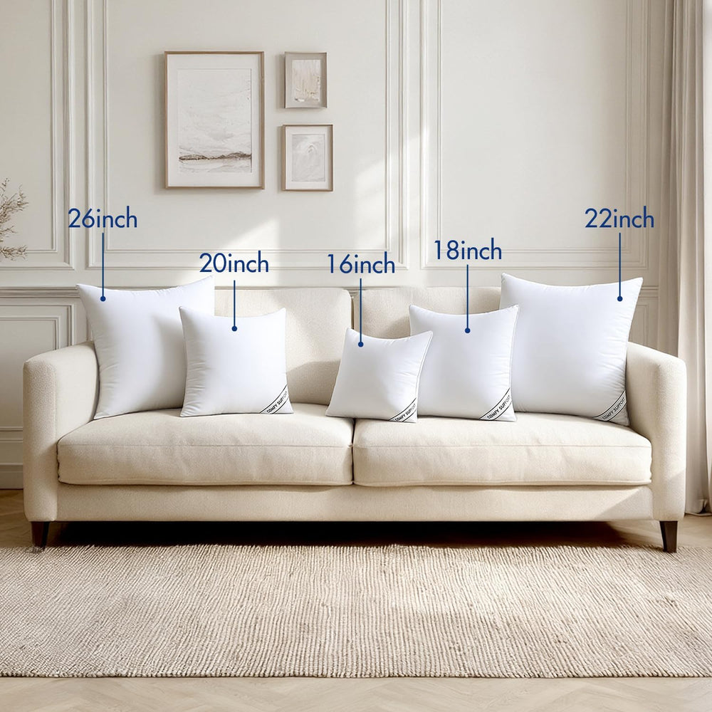 MIULEE 20x20 Pillows Inserts Pack of 4, Down Alternative Virgin Filling
