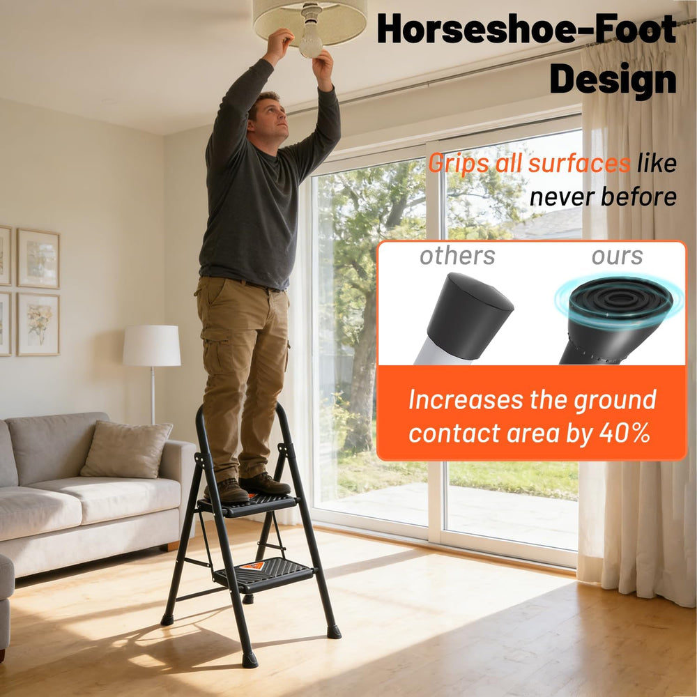 2 Step Ladder,2 Step Ladder Folding Step Stool with Extra Large