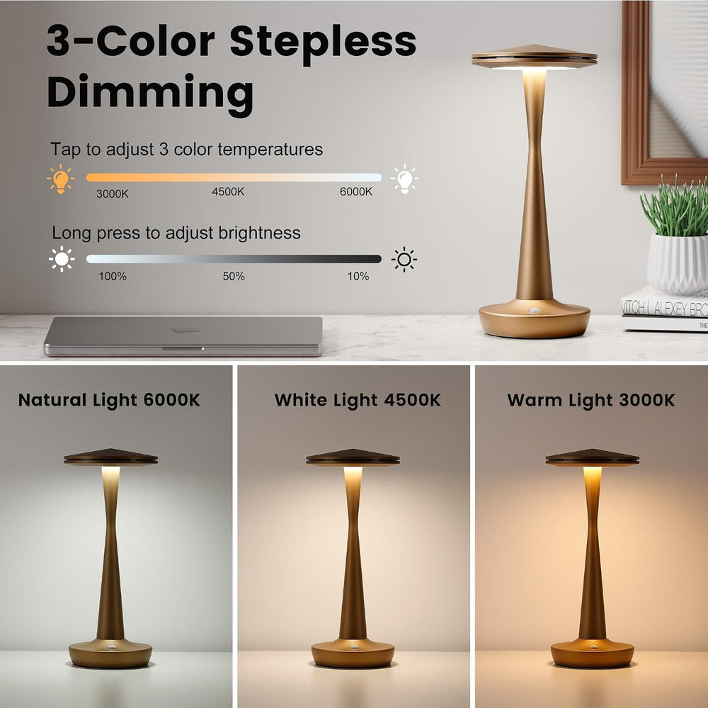 LED Cordless Table Lamp Rechargeable,Battery Powered Outdoor Lights