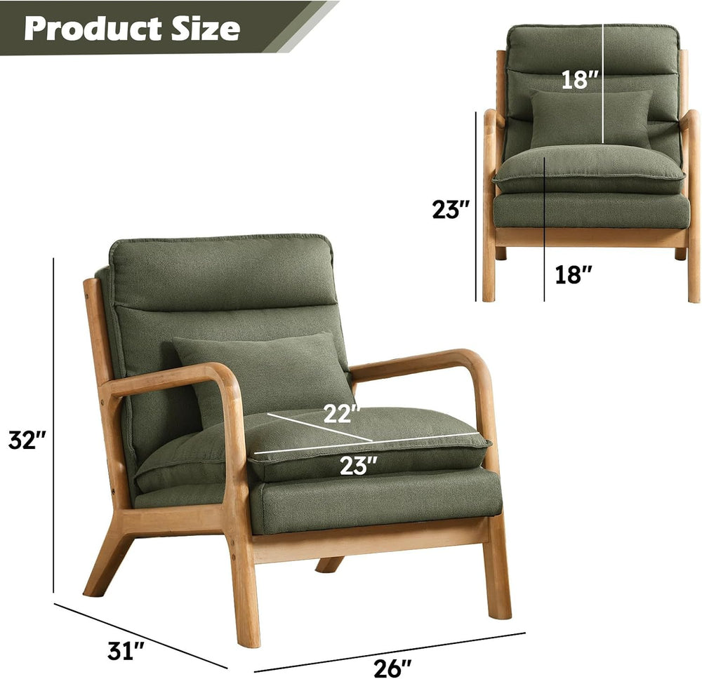 IOMOR Mid Century Modern Accent Chair, Upholstered Lounge Armchair with Plump...