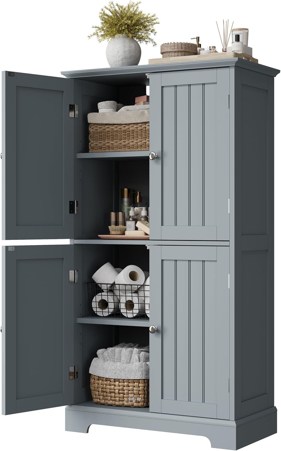 ChooChoo Bathroom Floor Cabinet with Adjustable Shelves