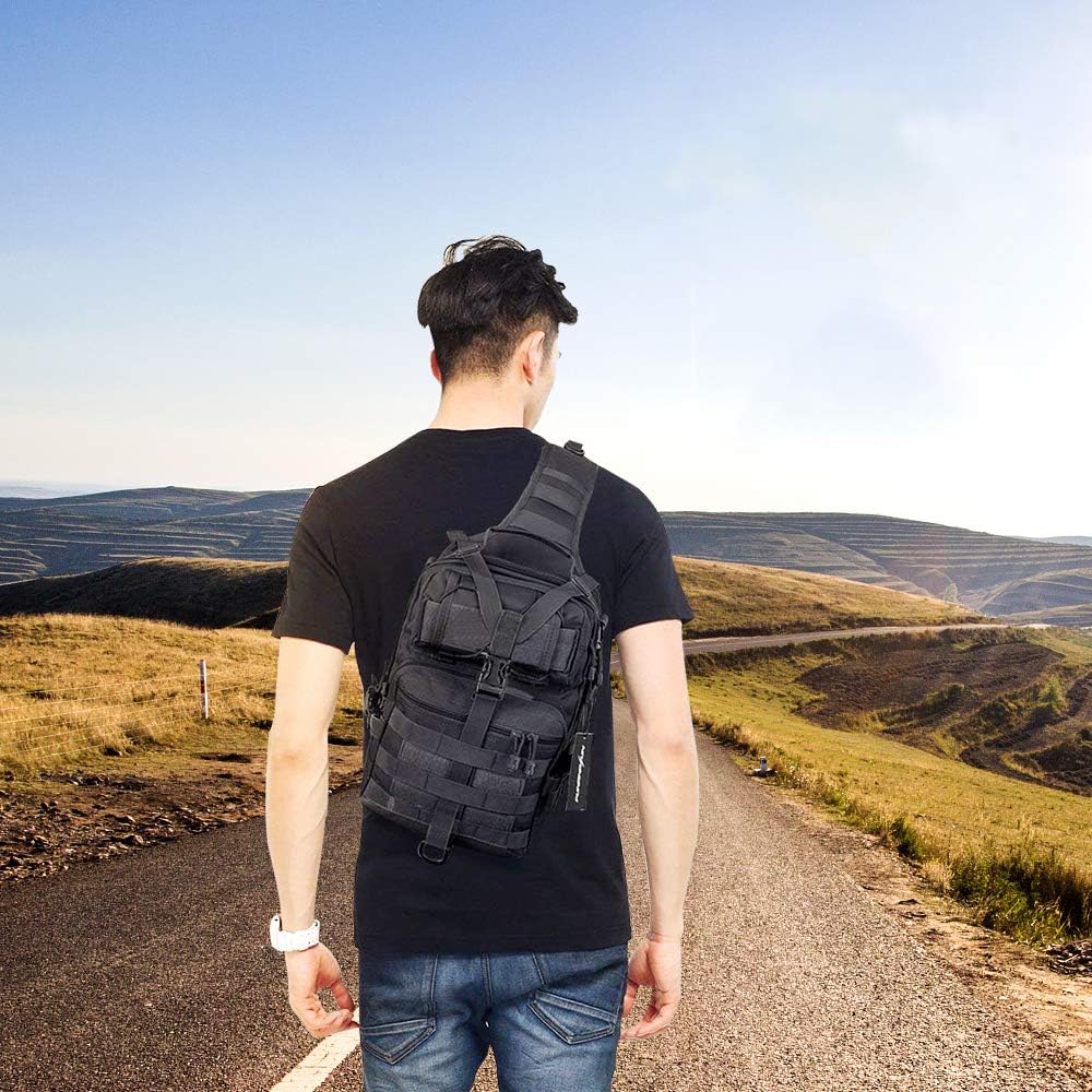 Tactical Sling Bag, Sport Bag Military Rover Shoulder Backpack EDC Assault Ra...