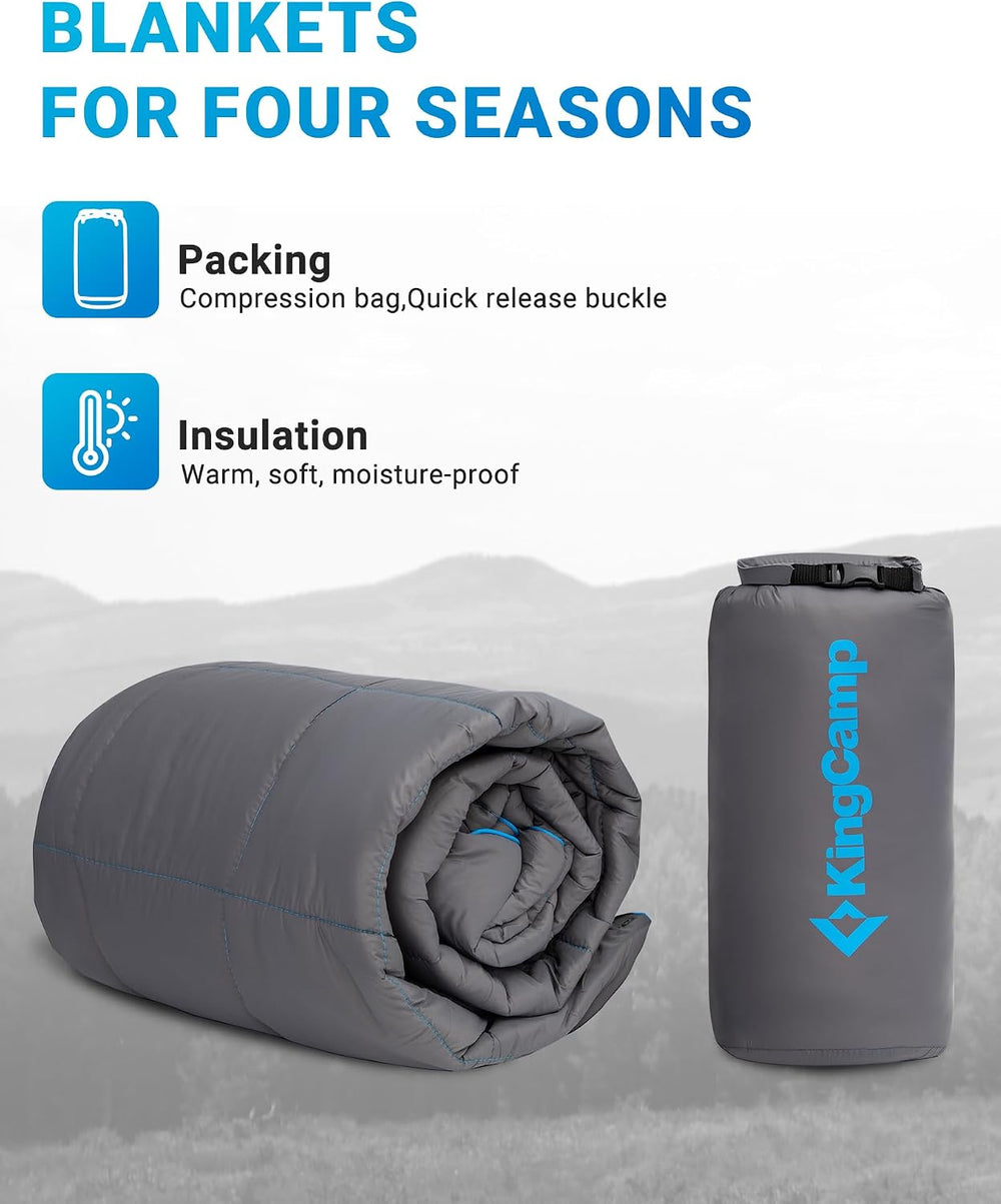 KingCamp Ultralight Camping Blanket, Wearable Packable Blanket 69" x 53&...