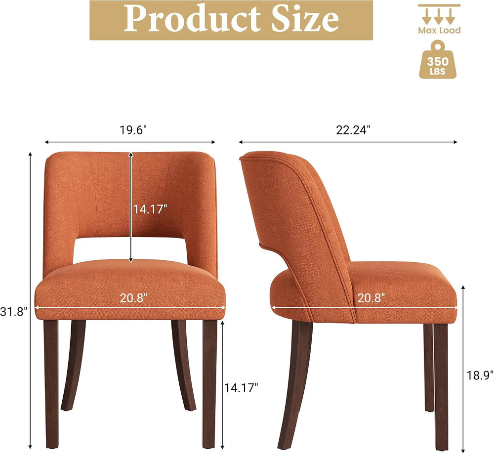 Dining Chairs Set of 1,Modern Dining Room Chairs with Thick Cushions,Linen Up...