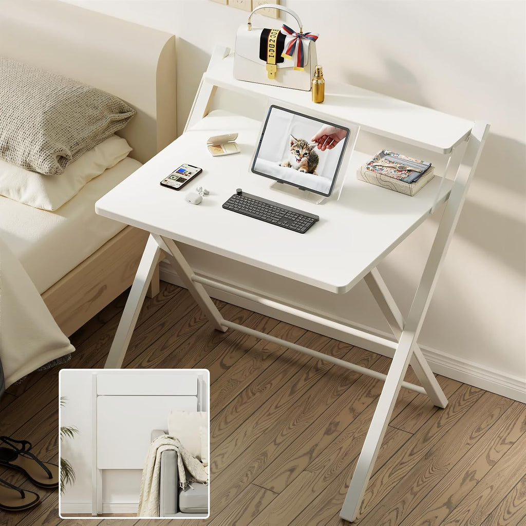 GreenForest Folding Desk No Assembly, Sturdy Computer Desk for Small Spaces