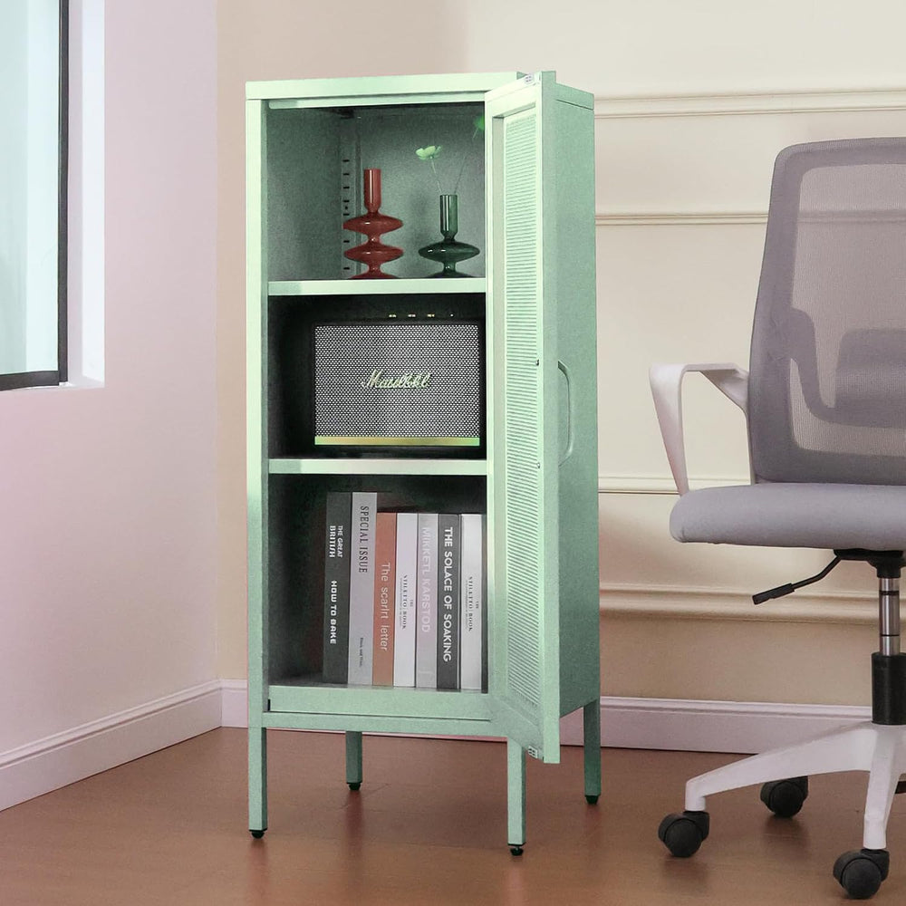 ALBAD Slim Metal Storage Cabinet with Mesh Door