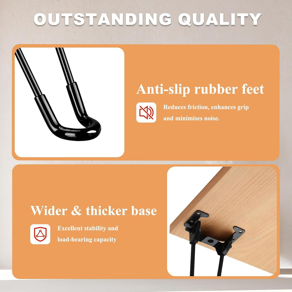 4Pcs Folding Hairpin Legs, 17 Inch Foldable Hairpin Furniture Coffee Table Le...