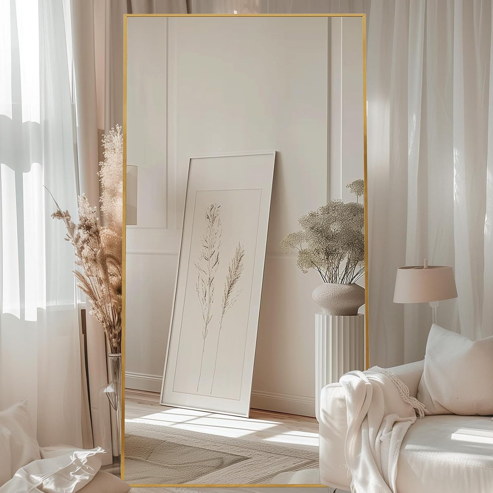 LFT HUIMEI2Y 76"x34" Full Length Mirror, Gold Floor Mirror