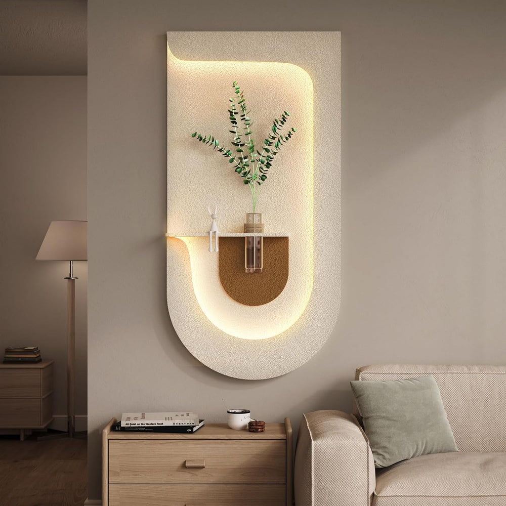 3D Textured LED Wall Art Decor for Living Room, Modern Vertical 30x60 Inch