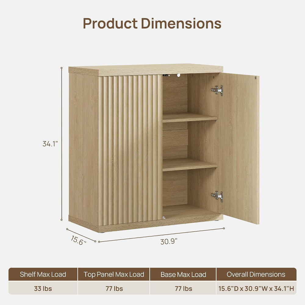 SICOTAS Buffet Cabinet with Storage Sideboard Cabinet with Doors & Shelves