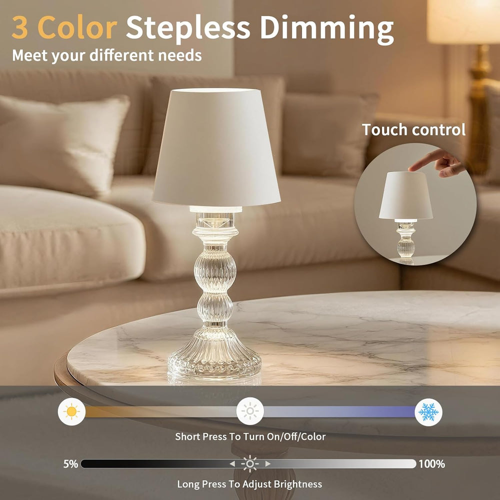 MJ PREMIER Small Rechargeable Lamp, Wireless Lamp, Battery Operated Lamps