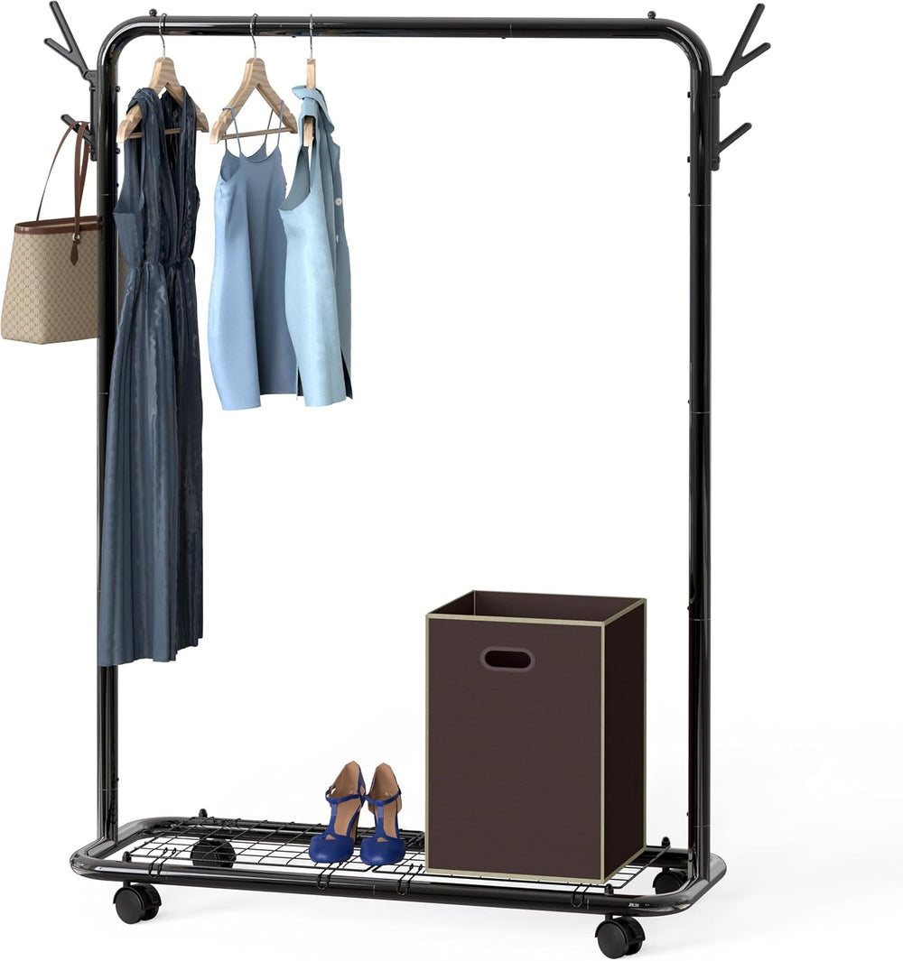 Simple Houseware Industrial Style 50.4" W Clothing Rack, Black