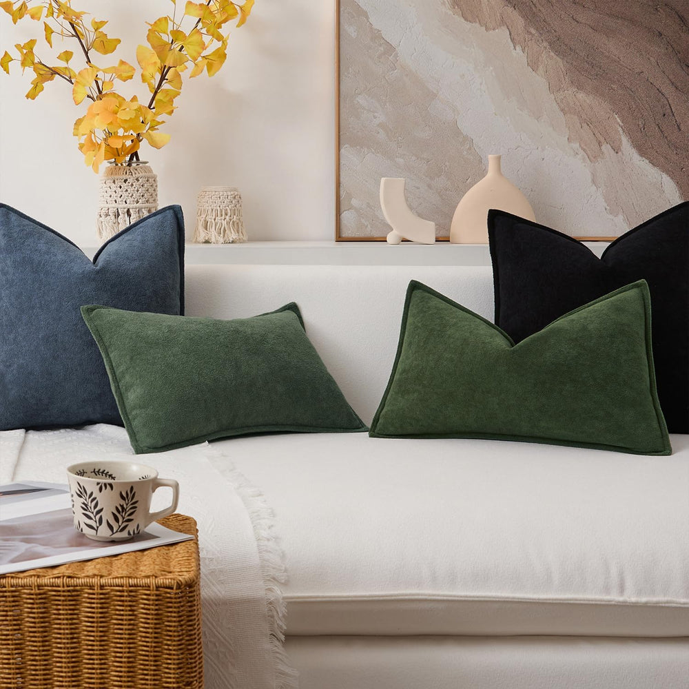 Kevin Textile Soft Waterproof Pillow Covers 26x26 Inch 2 Pack, Moss Green