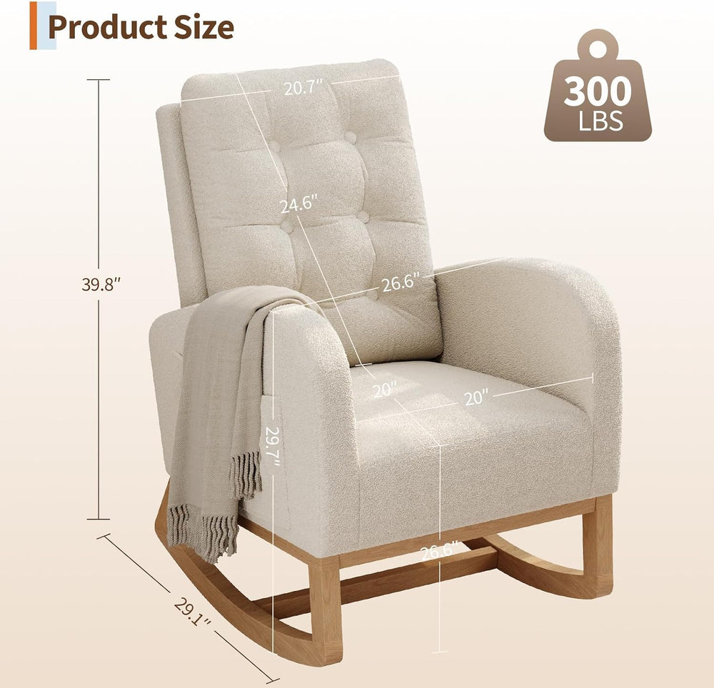 GAOMON Modern Rocking Chair for Living Room-Beige