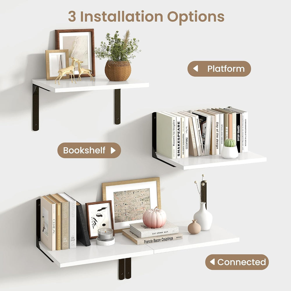 Fun Memories Floating Shelves for Wall, 12 Inch Deep Floating Shelves Set of ...