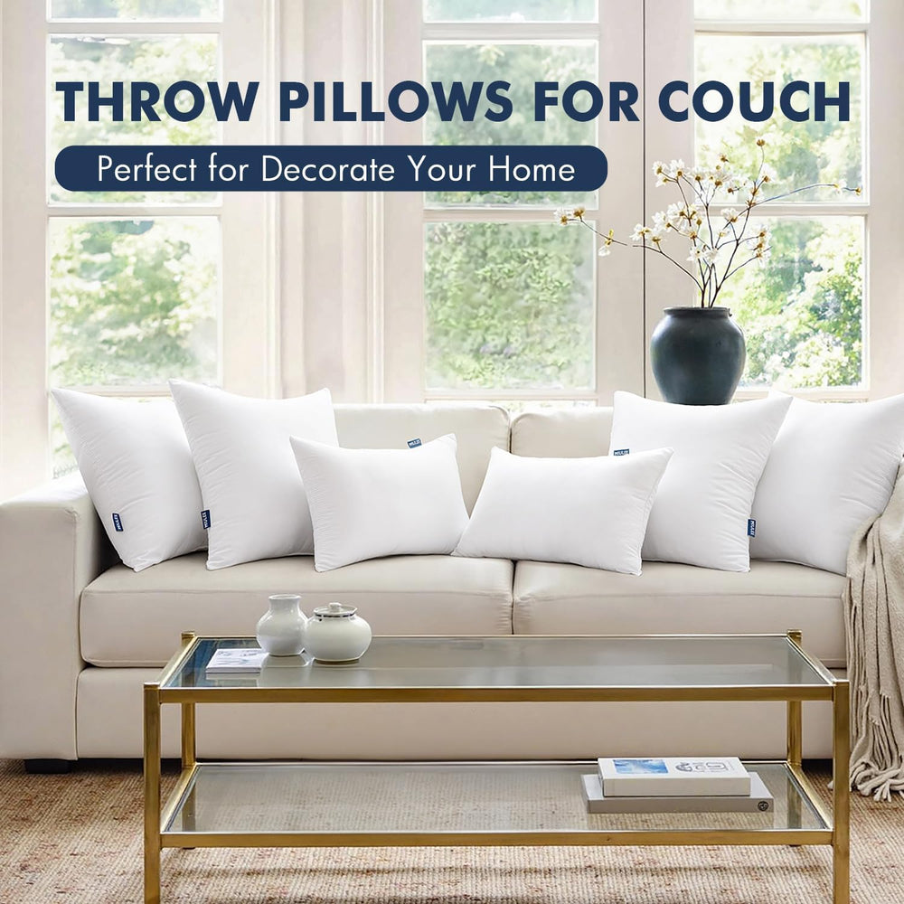 MIULEE 18x18 Throw Pillows Inserts 4 Pack, Decorative Pillows for Couch Bed