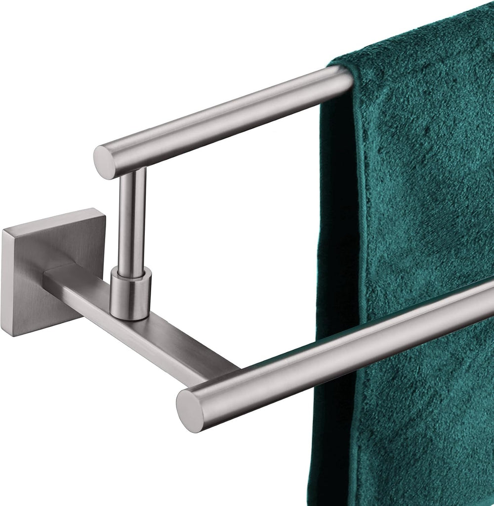 KOKOSIRI Bath Towel Holders Brushed Nickel Bathroom Rack 32-Inch Double Towel...