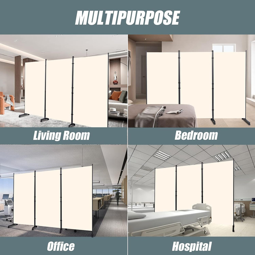 Room Divider 102'' Wide Folding Privacy Screen,3 Panel Wall Divider w...