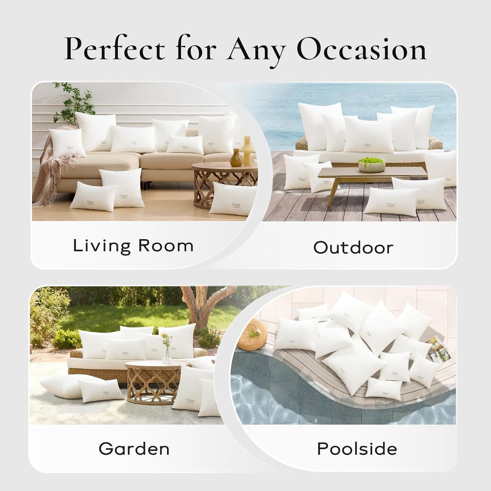 Outdoor Pillows 20 X 26 Pillow Inserts Pack of 2, Water-Resistant Decorative ...