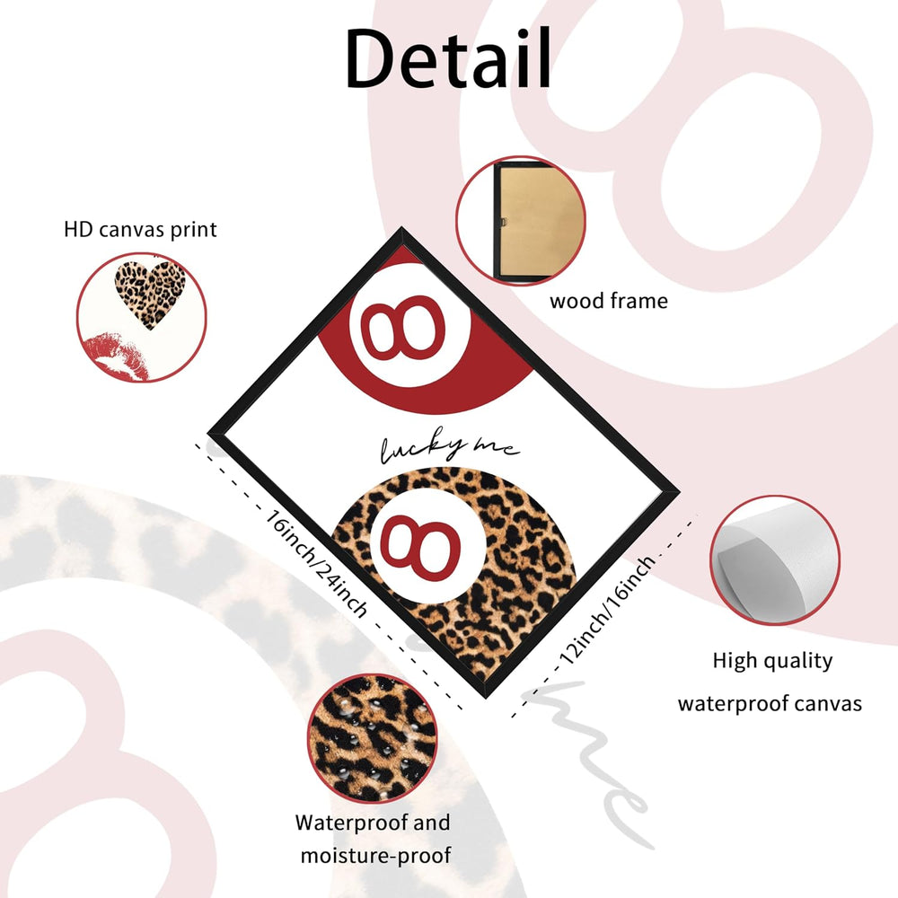 Framed Trendy Leopard Wall Art Set of 3, Red Funky Preppy Cheetah Wall Decor ...