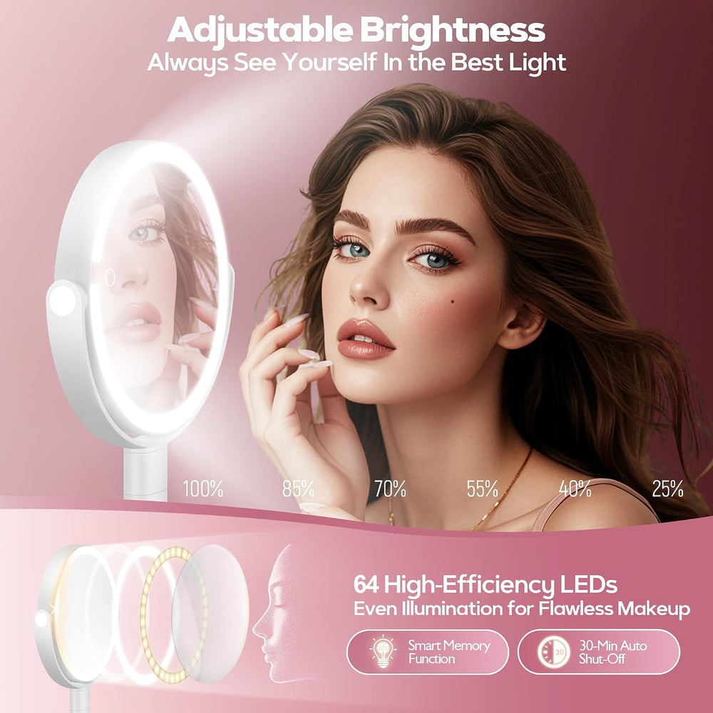 MOMOKUBA Makeup Mirror with Lights, 30X Magnifying & Height Adjustable, L...