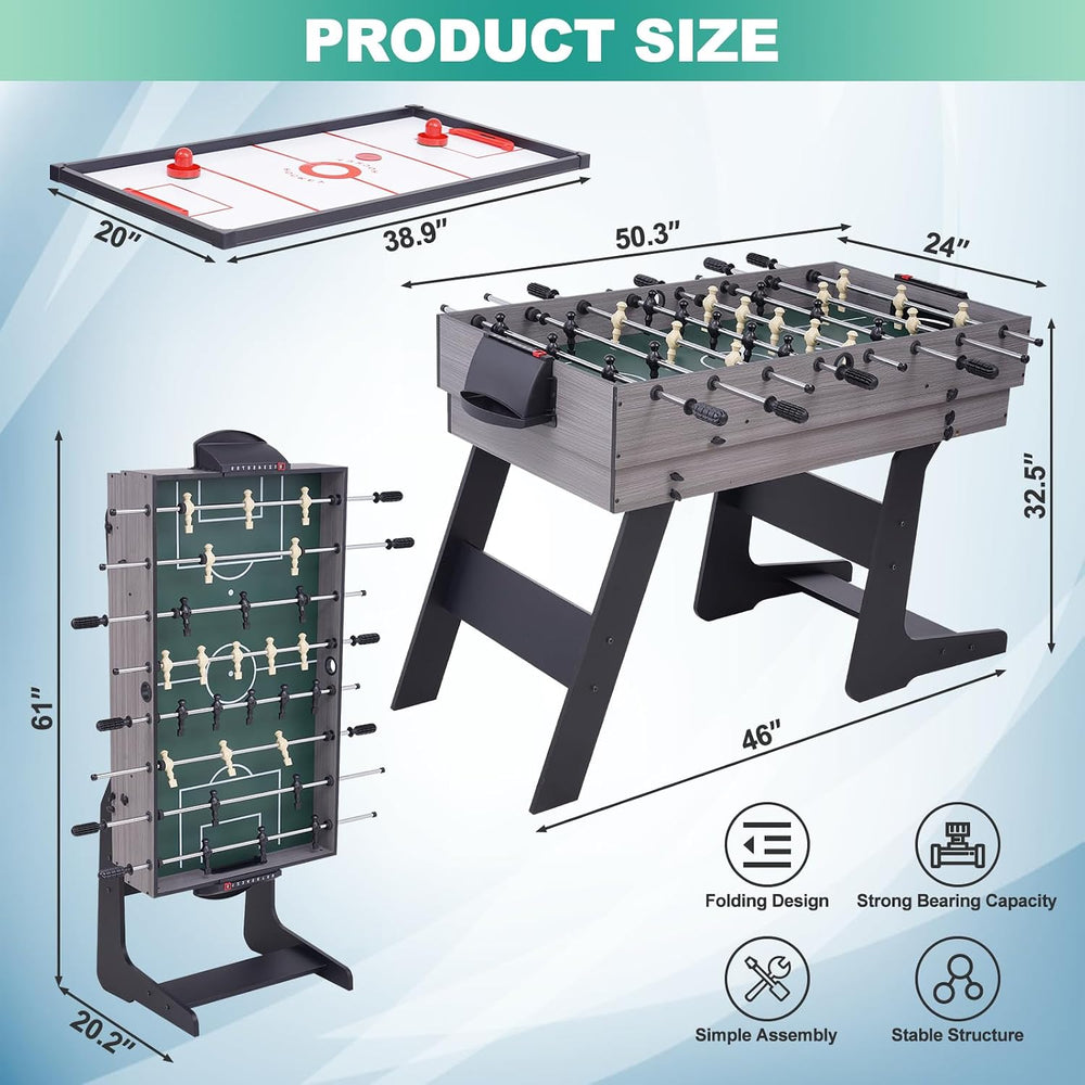 RAYKEEP 4-in-1 Foldable Multi Game Table for Home, Game Room