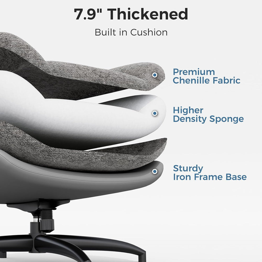 Chenille Rocking Swivel Accent Chair Set of 2 with Ottoman, 360° Oversized Me...
