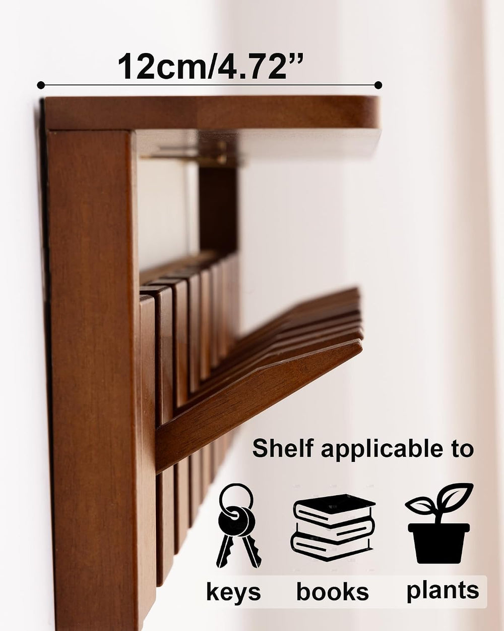 Wooden Coat Rack Wall Mount with Shelf, Heavy Duty Entryway Organizer with 8 ...
