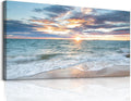 Yxbhhym-Large Canvas Wall Art Beach Artwork for Walls Coastal Wall Décor Seascape Prints Ocean Painting Sunset Picture Waves Sea Landscape Poster Bedroom Wall Art Living Room Office Decorations