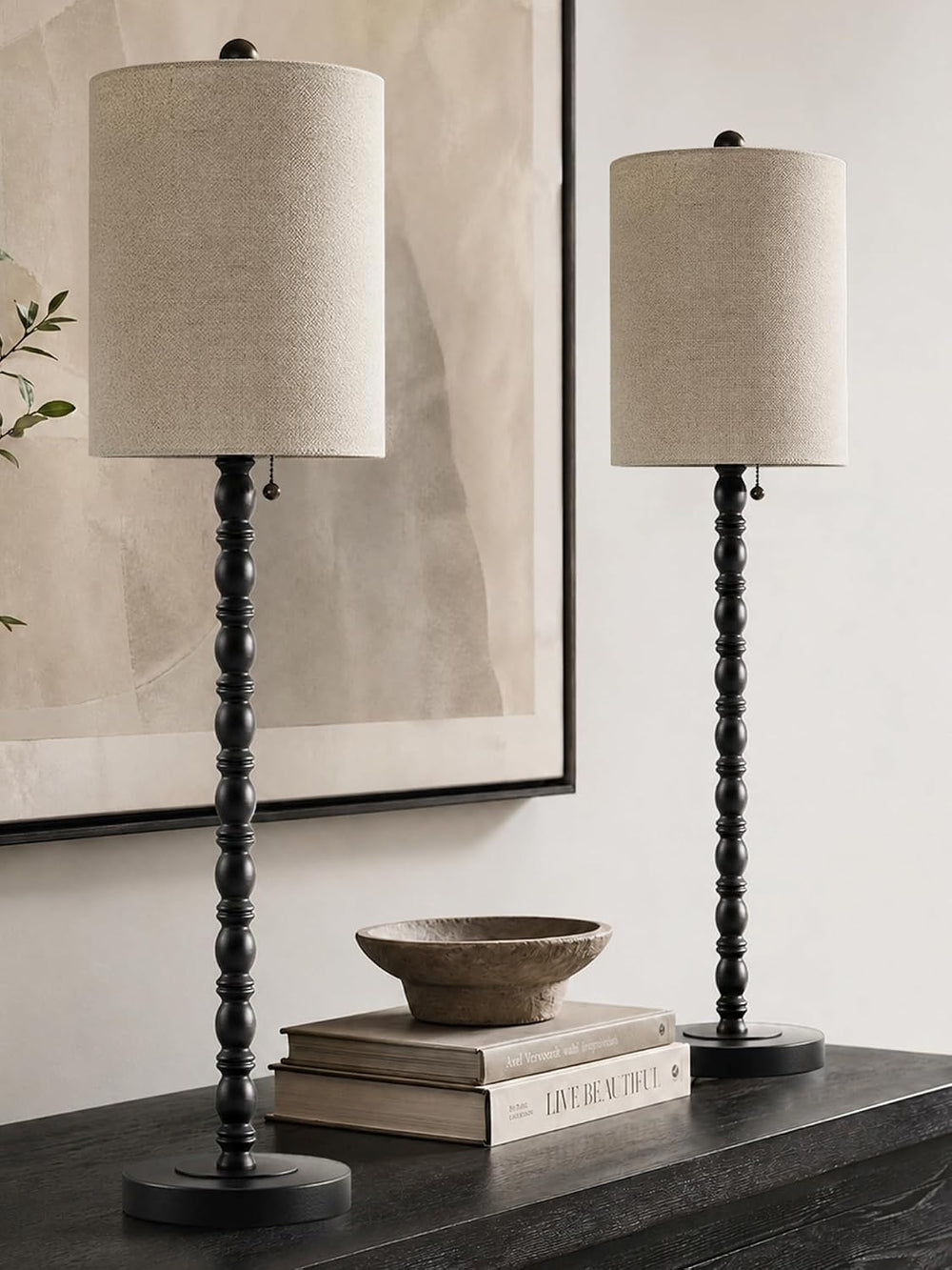 Buffet Lamps, Table Lamps Set of 2-30" H Tall with Sturdy Metal Bases &a...