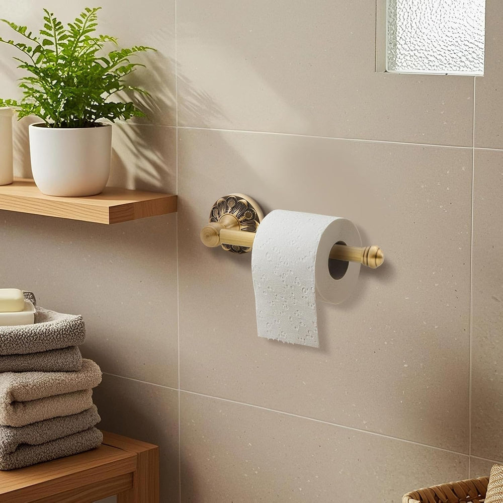 2 Pcs Toilet Paper Holder Towel Ring, Brass, Semi Circular