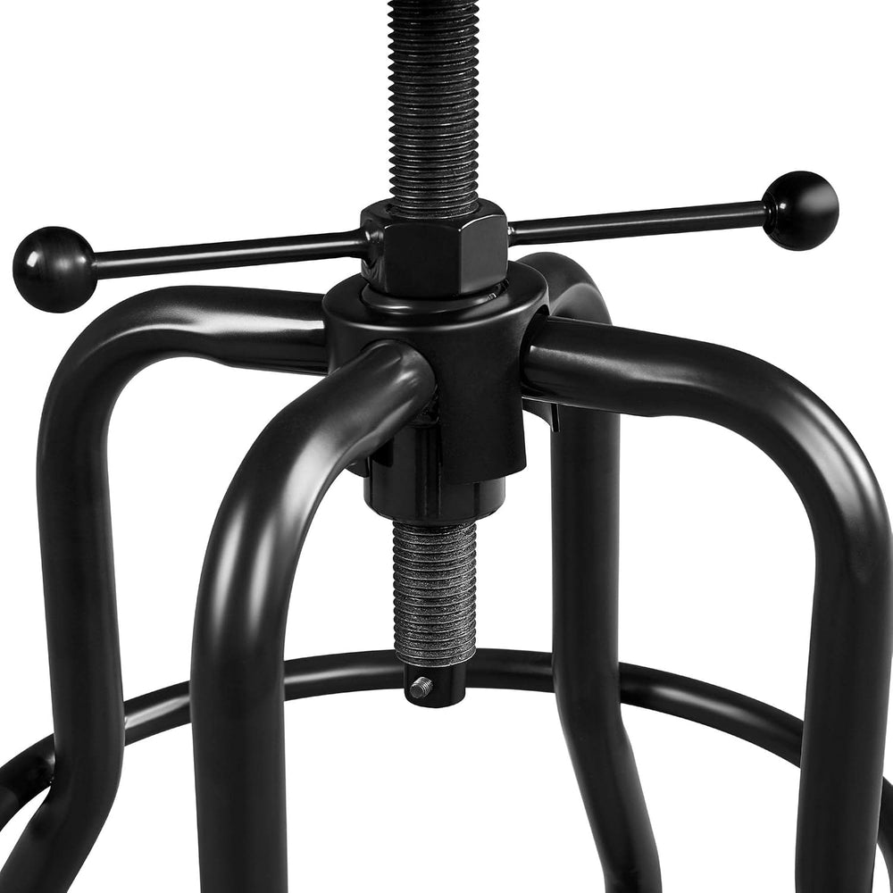 Yaheetech Counter Height Metal Bar Stool Adjustable with Wood Seat, Brown