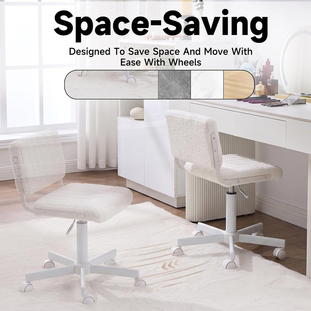 Office Chair Vanity Chair with Wheels | Comfy Desk Chair with Back