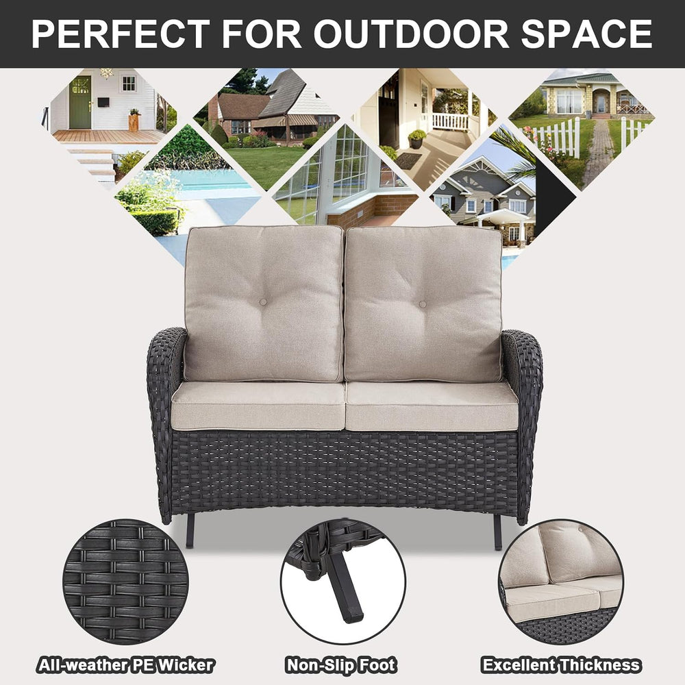 Belord Outdoor Glider Bench Patio Loveseat - 500 Lbs Weight Capacity 2 Seater...
