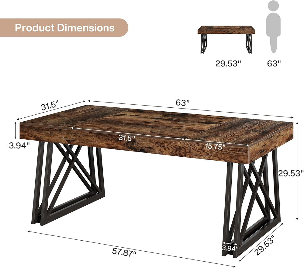 Tribesigns 63-Inch Executive Desk, Large Office Computer Desk