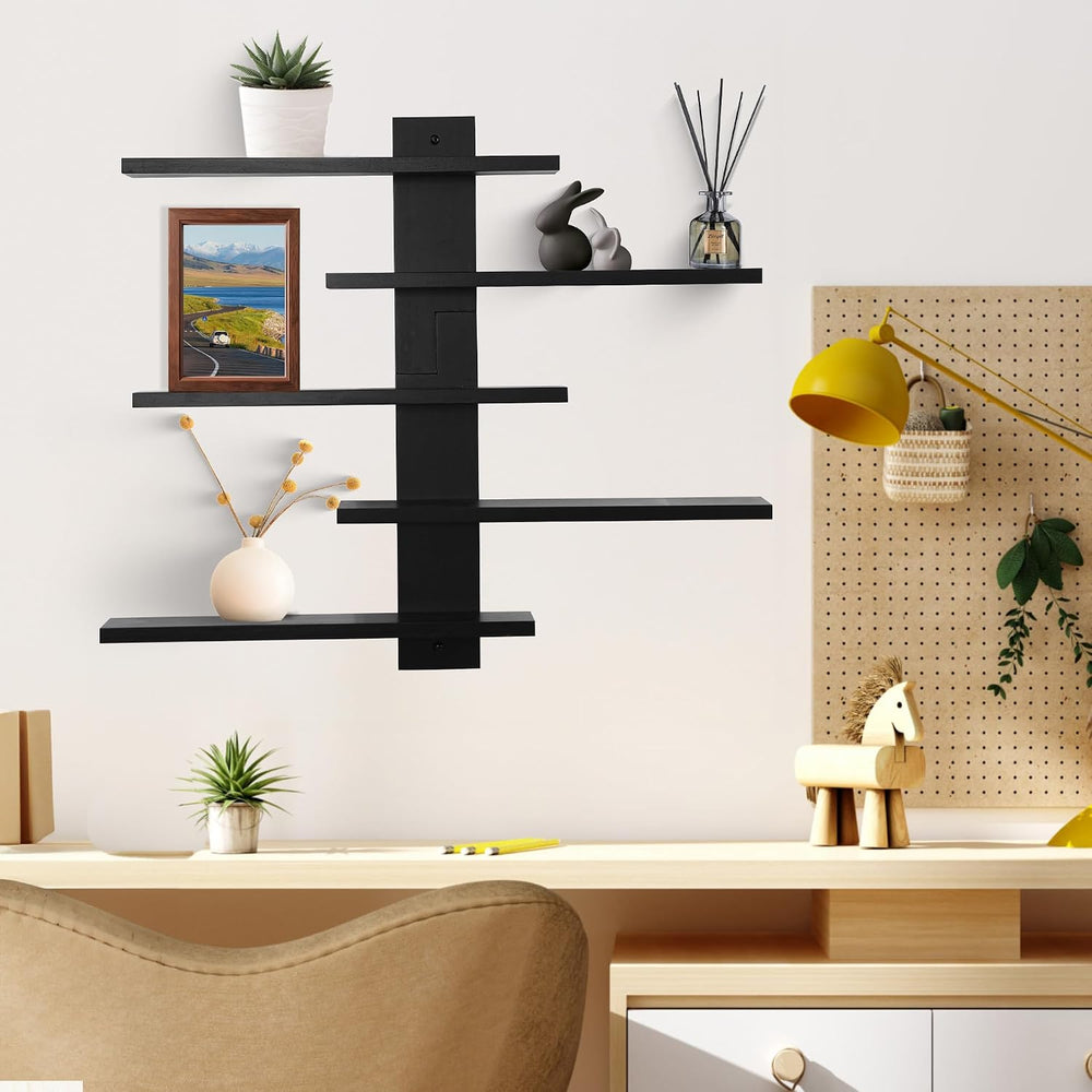 Floating Shelf for Wall,Trinket Display Rack for Collectibles,Black