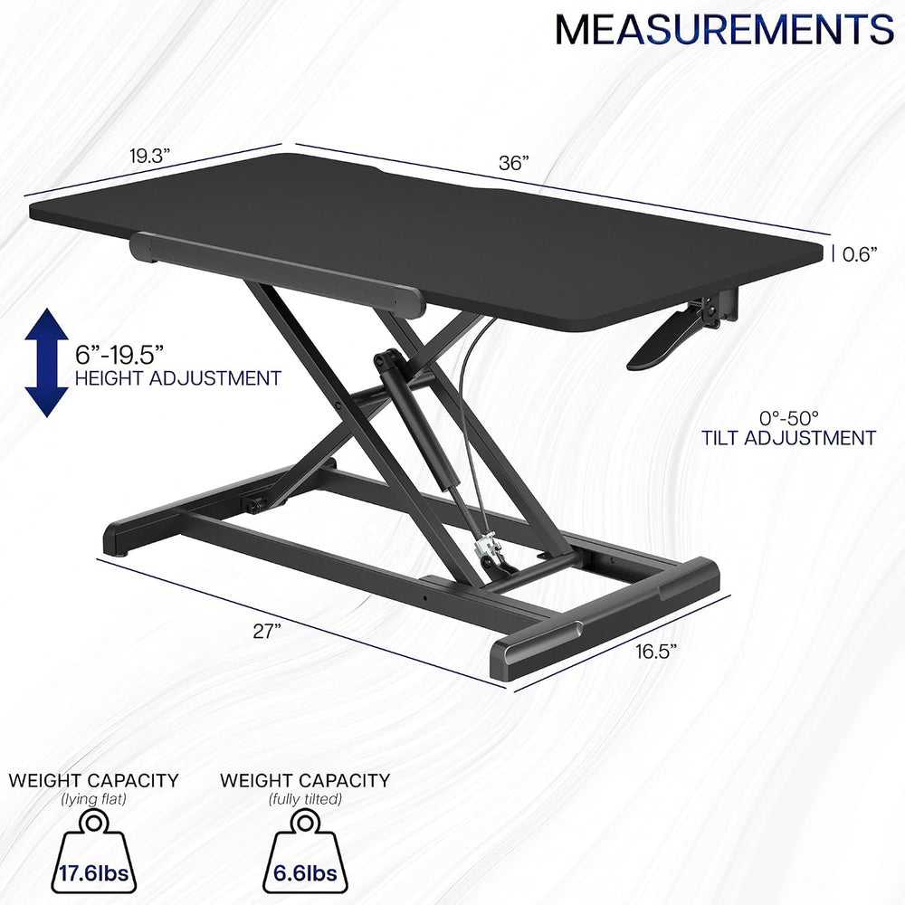 VIVO Black 36 in Tilting Stand Up Desk Converter, DESK-V036T