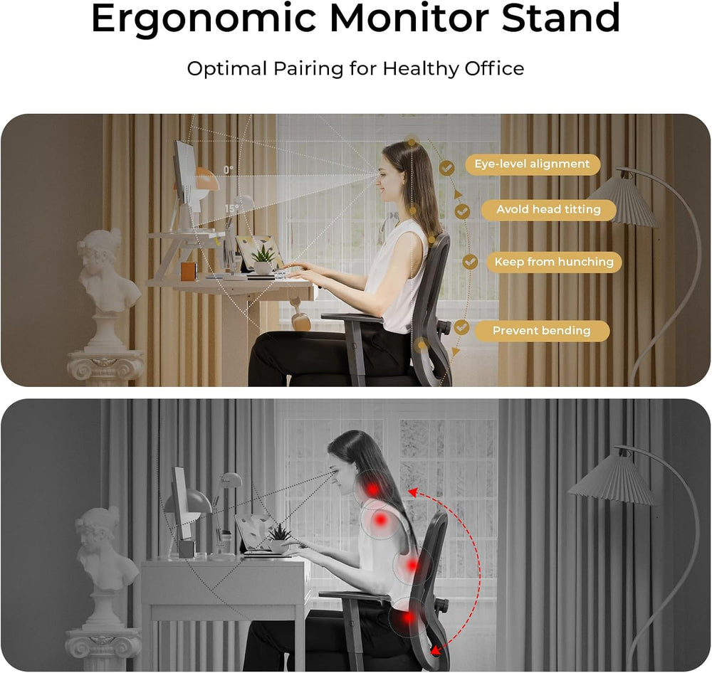 COMHOMA Electric Standing Desk with Drawers, 48 x 24'' Sit Stand up D...