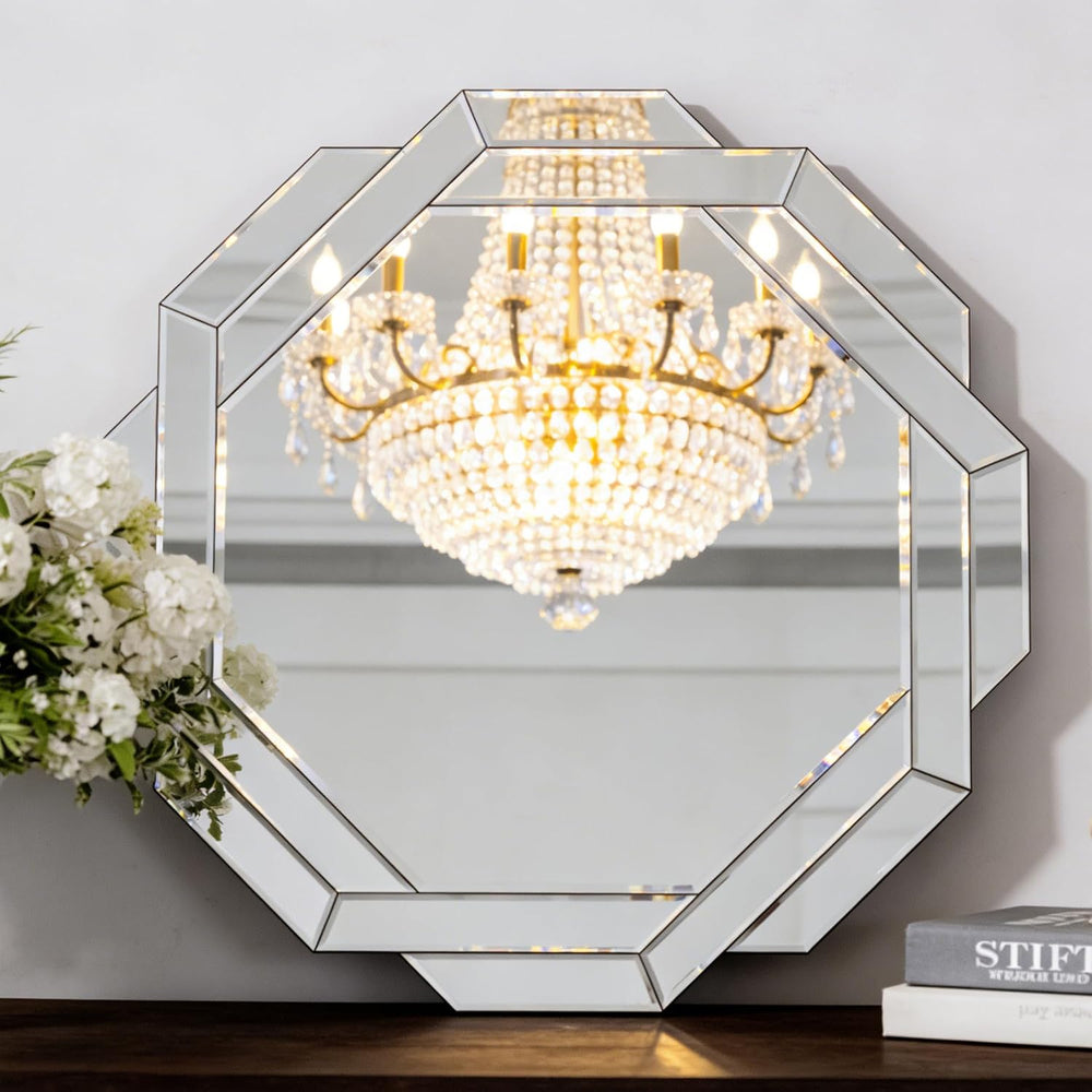 Chende 32" x 32" Large Wall Mirror for Elegant Living Room, Modern ...