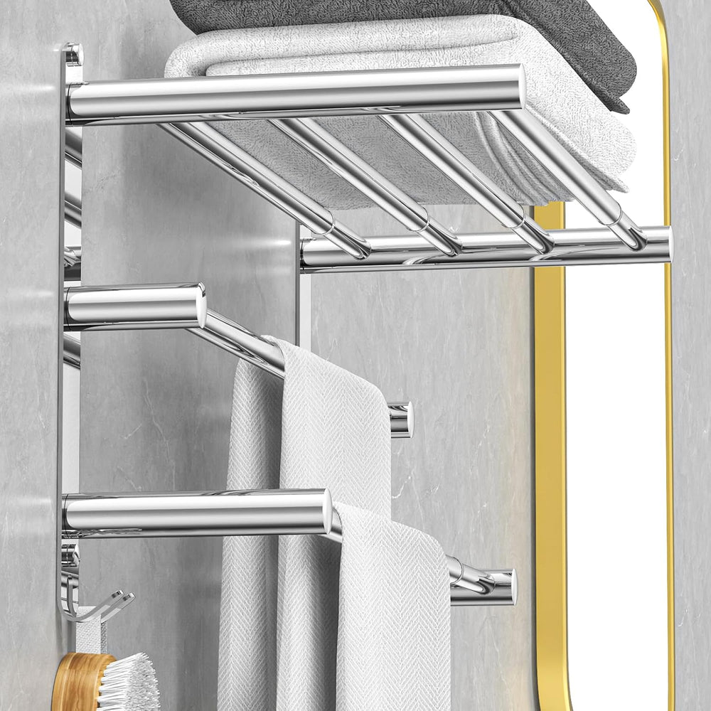 CAXIMSY Adjustable Towel Bar for Bathroom Wall Mount17-30.7inch Adhesive Show...