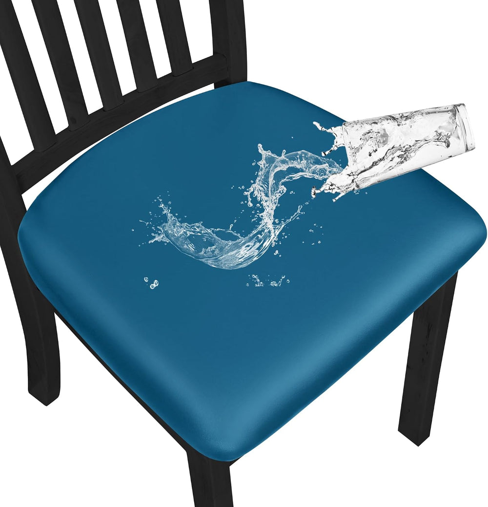 Easy-Going Waterproof PU Leather Seat Covers for Dining Room Chairs Set of 4