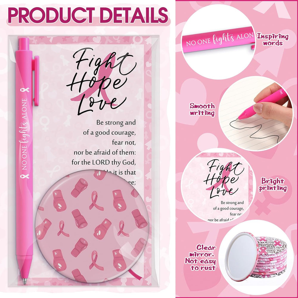 Pinkunn 75 Sets Breast Cancer Awareness Accessories Bulk Breast Cancer Gift f...