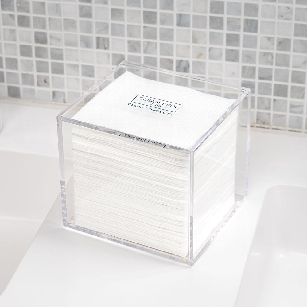 CLEAN SKIN CLUB Clear Acrylic Box for Clean Towels XL (NOT Included), Contain...
